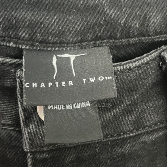 IT Chapter Two Black Wide Leg Jeans with Graphic Design Size 5 - Picture 2 of 10